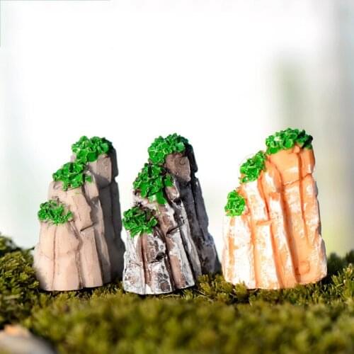 1pc Mini Mountain Miniature Toys Bonsai Ornaments Plant Gardening Garden Accessories Natural Resin Home Decorative