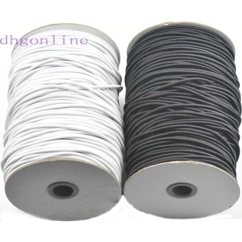 140 yards 3mm Round Elastic Cord For Sewing beading loops crafts White Black Color Choice