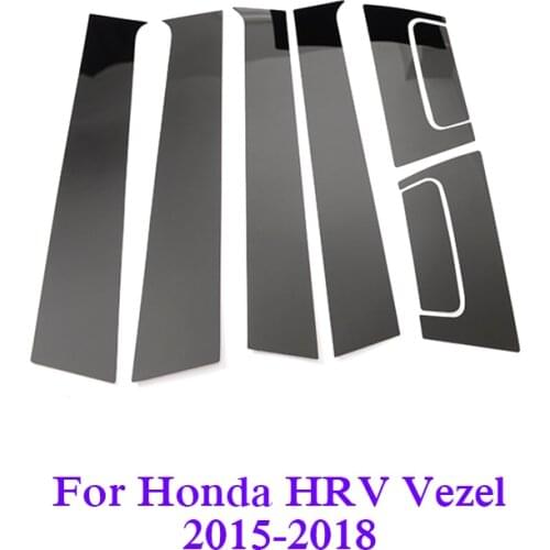 8pcs Window Pillar Cover Black PC For Honda HRV HR-V 2016-2020 Wax safe