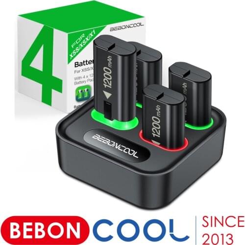 4 x1200mAh Rechargeable Battery Pack for Xbox Series S/X/Xbox One S/X Gamepads Battery Controle For Xbox One + USB LED Charger