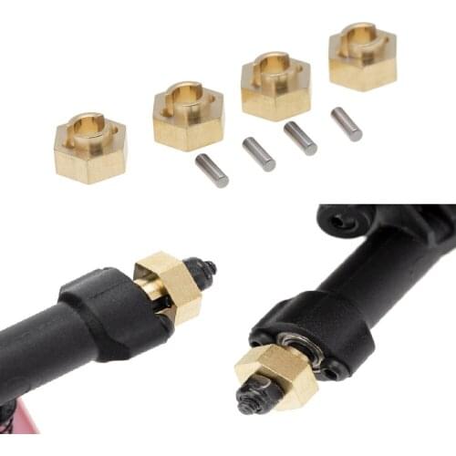 RC Replacement Repair Accessories 4Pcs Stable Brass Wheel Weight Hex Adapters Connectors For Axial SCX24 AXI90081 1/24 RC Car