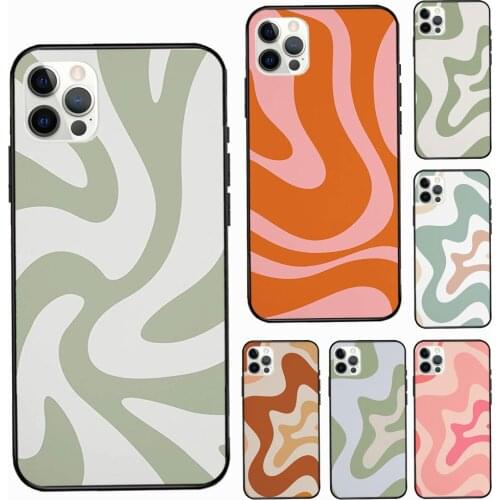 Liquid Swirl Abstract Pattern Orange Pink Soft Cover For Apple iPhone 11 12 Pro Max mini SE 2020 X XR XS Max 7 8 Plus Phone Case