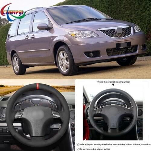 DIY Hand-stitched Steering Wheel Cover For Mazda 3 Axela Mazda 5 Mazda 6 Atenza Mazda MPV 2004-2010 Car Interior Decoration