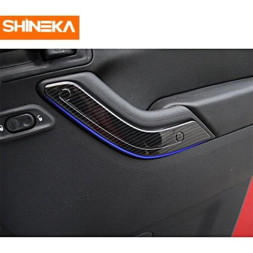SHINEKA Car Styling ABS Interior Door Handle Decorative Trim Strip for 2 Doors For Jeep wrangler JK 2011-2016