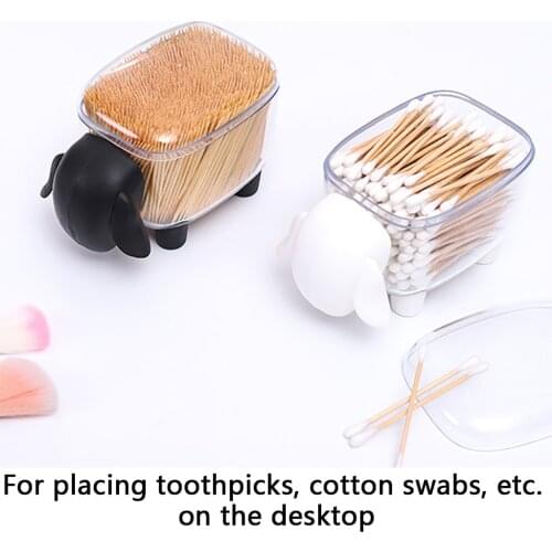 Toothpick Holder Container Portable Creative Dustproof Cotton Swab Bud Holder Organizer Storage Box Table Toothpick Dispenser