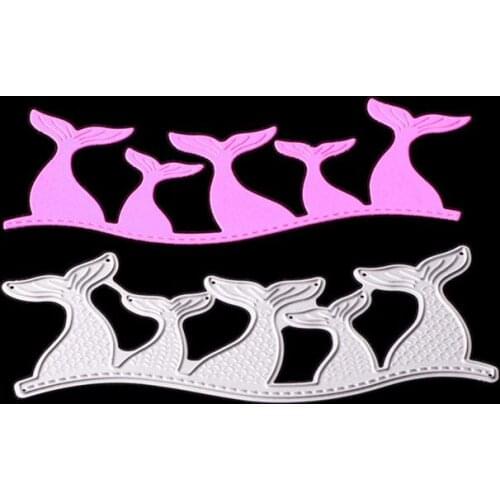 Mermaid tail on line metal dies cutting for scrapbooking Greeting Card Decoration DIY Scrapbooking Paper Photo Embossing Craft
