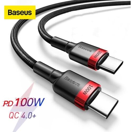Baseus USB Type C To USB Type C Cable 5A 60W/100W PD Quick Charge 4.0 Type-c Cable For Samsung Xiaomi Redmi Note 10 Pro Macbook