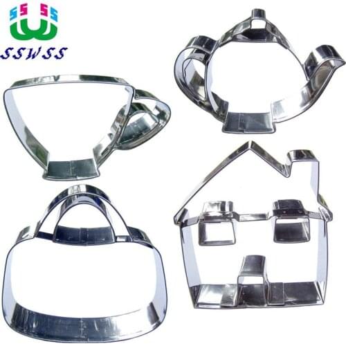 Coffee Pot,Coffee Cup,Handbag,House Shape Cake Decorating Tools,Four Articles For Daily Use Cookie Baking Molds,Direct Selling