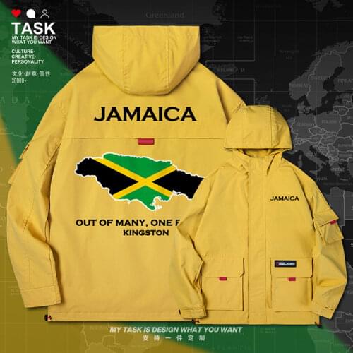 Jamaica JAM Jamaican men jacket hooded map nation flag streetwear mens long sleeve coat chaquetas hombre new autumn clothes