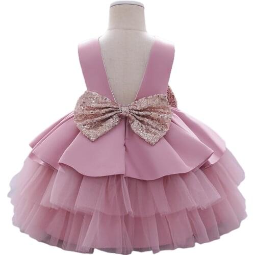 Infant Baby Girls Summer Dresses Christening Gowns Newborn Babies Baptism Clothes Princess tutu Birthday Party Bow Dress