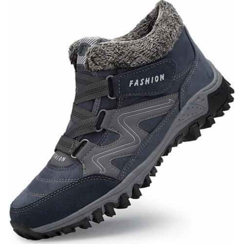 ALIJUTOU 2020 Mens snow boots, womens warm and velvet cotton shoes Men Keep Warm Breathable Non-slip Work Safety Shoes Size 47