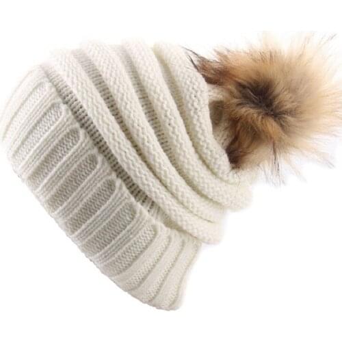 New Children Winter Hats For Girls Boy Baby Hat Cotton Thick Warm Knitted Ears Beanie Women Beanie Fur Pompom Cap Carhart Bonnet