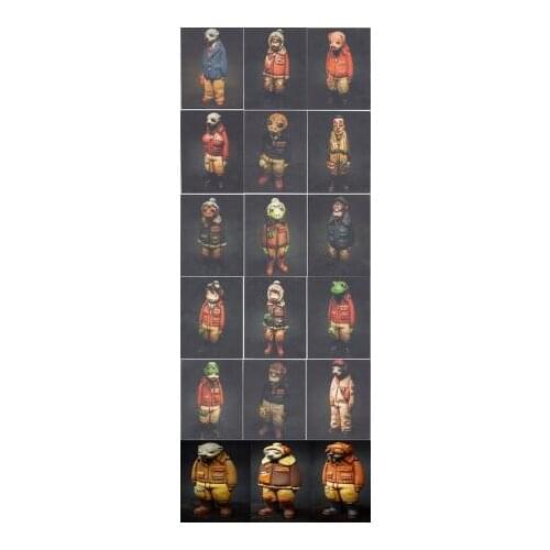 New Unassembled 1/32 54mm little animal cartoon man include 18 Resin Kit DIY Toys Unpainted kits