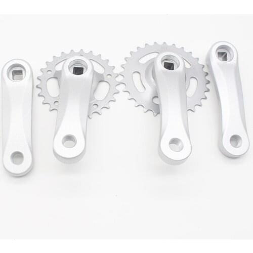 25/28T Single Speed Childrens Bicycle Crankset Electric Scooter 102mm 114mm Aluminum Alloy Square Hole Crank Tooth plate Parts
