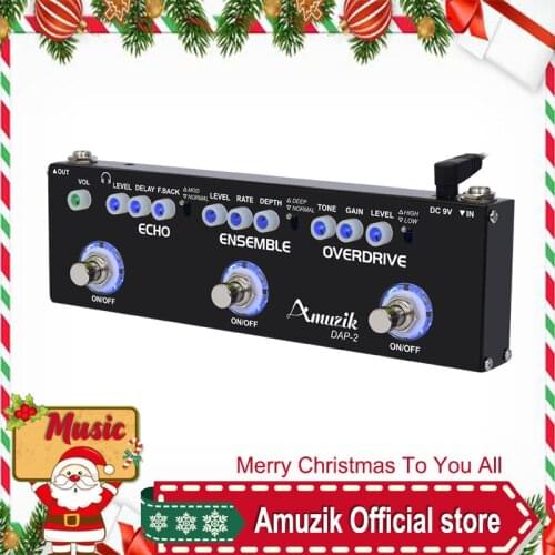 Amuzik Multi Guitar Effect Pedal for Electric Guitar Combined Multi Effect Pedal with Echo Chorus Overdrive Effects Pedals