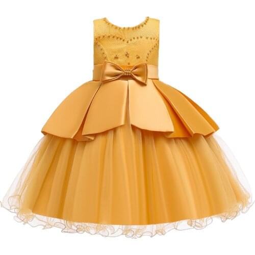Vestidos dress baby girl clothes dresses tulle robe yellow clothes sukienki kids vestido de fiesta de noche princess infantil