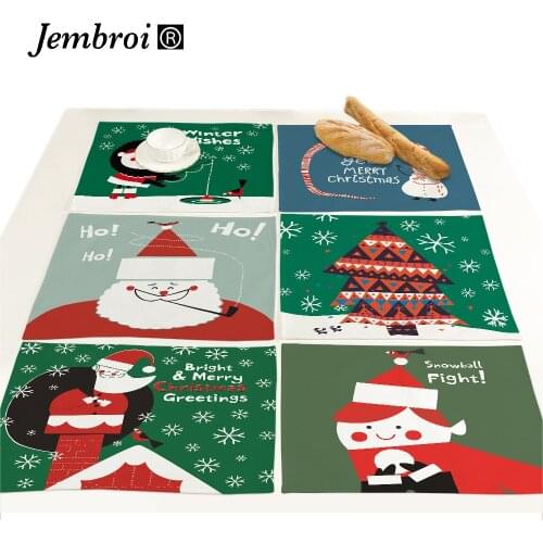 Nordic Placemats for Table Christmas Kitchen Decoration Accessories Santa Claus Christmas Tree Modern Home Decor Drink Coasters