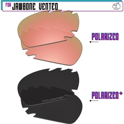 EZReplace Polarized Replacement Lenses for - Oakley Jawbone Vented Sunglasses - BlackP Plus-RoseP