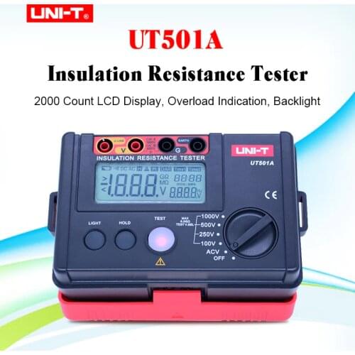 UNI-T Insulation Resistance Tester Meter UT501A Megger Earth Ground Resistance Voltage Tester Megohmmeter Voltmeter