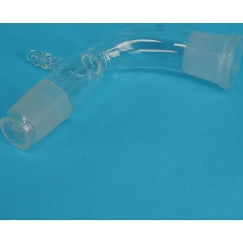 29/32 Joint Glass Vacuum Receiver Adapter Laboratory Lab Science 105 Degree Bend