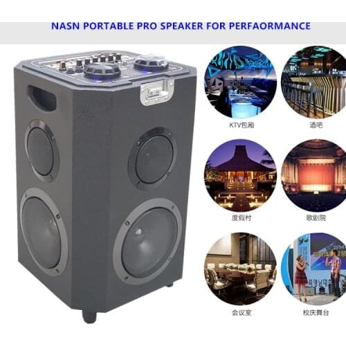 2020 hot sale Pro Audio sound system Outdoor Stage Speaker powered by AC/DC Battery/12V car light