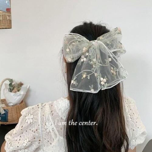 Fashion new female girl white big Lace bow sweet hair accessories headband hairpin hairpin fashion hair accessories