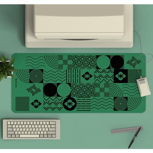 Nature Moutain River Design Green Mouse Pad For Gaming Chaotic Pattern Natural Rubber Big Size Mousepad Table Mat With Seaming