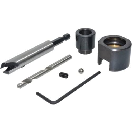 Woodworking Countersink Drill Bits Depth Stop Adjustable Collar Hex Shank Wood Tools Quick Change Wrench Set