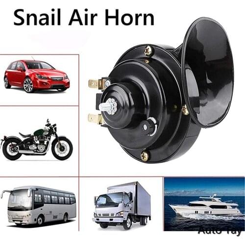 2Pcs 300DB 12V Electric Snail Horn Universal Super Loud Waterproof Car Horns Air Motorcycle Truck Horn Siren Loud Snail Air Horn