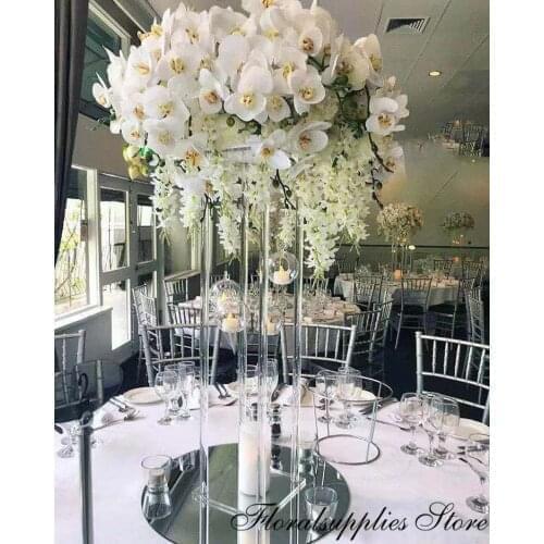 3PCS Acrylic Flower Vase Clear Flower Vase Table Centerpiece For Marriage Luxury Floral Stand Columns For Wedding Decoration