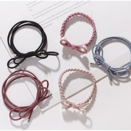 4pcs/set Girls Sweet Pearl Elastic Hair Bands Princess Ponytail Holder Gum For Hair Headband Rubber Band Kids Hair Accessories