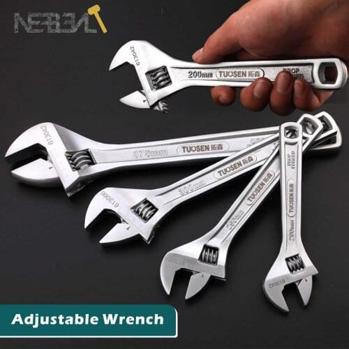 8" 10" 12" 15" Adjustable Wrench Aluminium Alloy large Open Wrench Universal Spanner Repair Tool for Water Pipe Screw