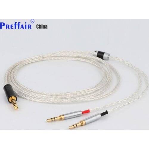 8 Cores Preffair Silver Plated Headphone Earphone Cable for Denon AH-D600 D7100 Hifiman Sundara Ananda HE1000se HE6se he400