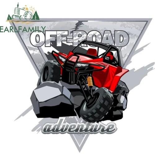 EARLFAMILY 13cm x 11.9cm for Off Road Club Car Stickers Creative Decals Trunk Skateboard Waterproof Occlusion Scratch Decor