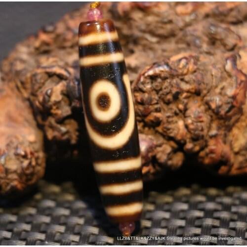 Ultra Energy Tibetan Old Oily Agate Patina 3 Eye Big Wisdom dZi Bead Amulet Top LKbrother Sauces Top Qulality Garrentee