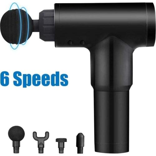 Massage Gun, 6 Speeds Portable Massage Gun with 4 Massage Heads, Deep Tissue Muscle Massager, Cordless Percussion Massage Tool