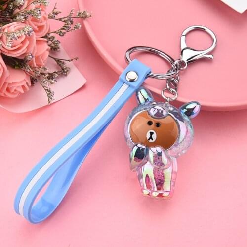 Cute Bubble Bear Key Chains Keyring Acrylic Animal Keychain Bag Car Pendant for Kids and Women Christmas Ornament