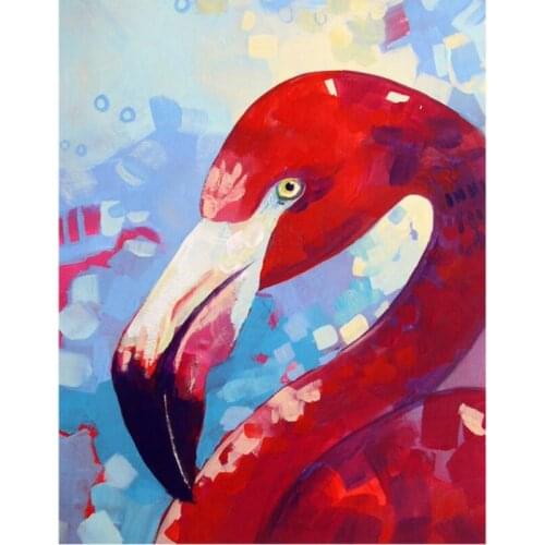 Full square diamond mosaic flamingo embroidery painting rhinestone wall sticker decor diamond drawing art needlework handcraft