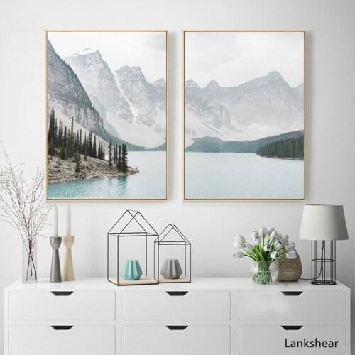 Nature Landscape Mountain Lake Canvas Painting Wall Art Pictures Nature Scenery Photography Posters and Prints Home Wall Decor
