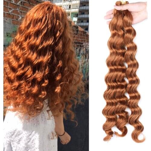 Belle Show Deep Wave Hair Bundles Crochet Braids Freetress Ocean Wave Hair Brown Blonde Ombre Synthetic Braiding Hair Extension