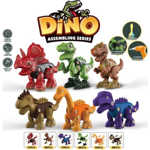 DIY Disassembly Assembly Dinosaur Toy Set Screw Nut Combination Assembling Dinosaur Model Educational Toy For Children Kids Gift