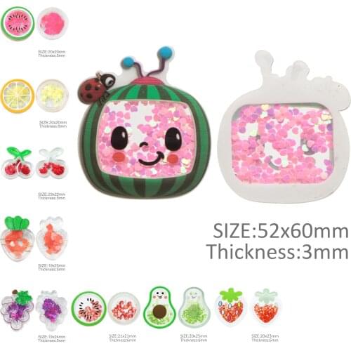 Fruit Watermelon Shakers Quicksand Hair Accessories Bowknot DIY Projects Craft Supplies Decoration Materials,1Yc15439