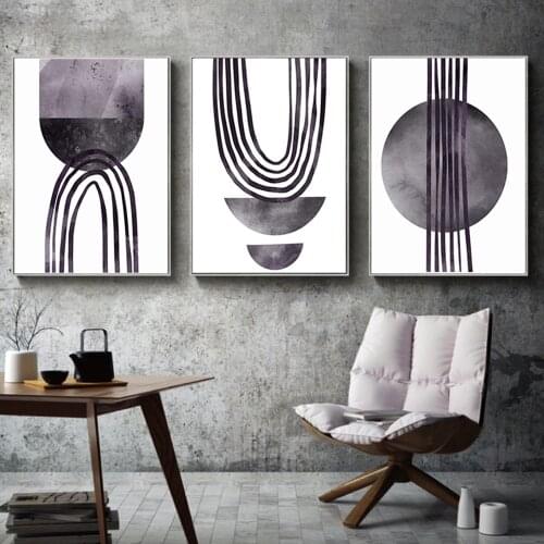 Nordic Canvas Painting Abstract Vintage Black Shape Posters Graphics Simple and Modern Style Geometric for Bedroom