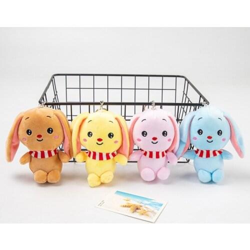 Super cute and sweet cartoon big ear rabbit doll plush toy pendant decoration keychain 11cm plush soft doll kids christmas gift