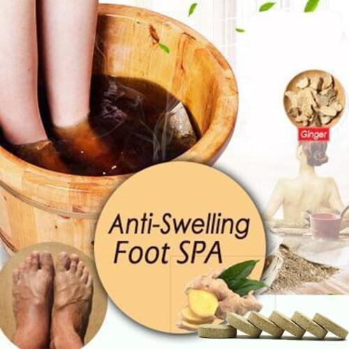 10pcs/lot Anti-Swelling Foot SPA Ginger Foot Soak Effervescent Tablets Treatment for Foot Swelling Edema Ankle And Pain
