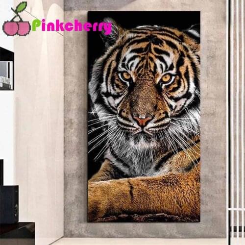 Tiger animal Diy Full Diamond 3D Embroidery Mosaic Diamond Painting Cross Stitch Rhinestone 5d puzzle art wild animal k138