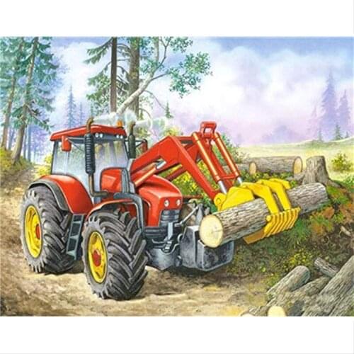 Tractor excavator Landscape DIY Painting By Numbers Modern Wall Art Picture Acrylic Paint On Canvas For Home Decors Artwork