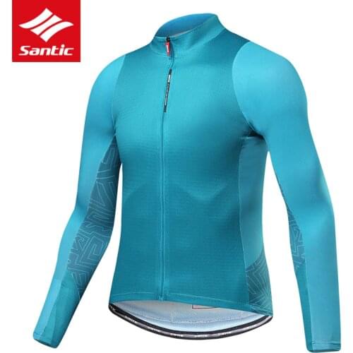 Santic Cycling Jersey Long Sleeve Men Mountain Road Bike Jersey Breathable Anti-sweat Bicycle Jersey Pro Sport Cycling Clothing