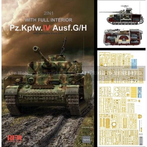W/Fully Interior [Ryefield Model] RFM RM-5055/2009 1/35 Pz.Kpfw.IV Ausf.G/H 2in1