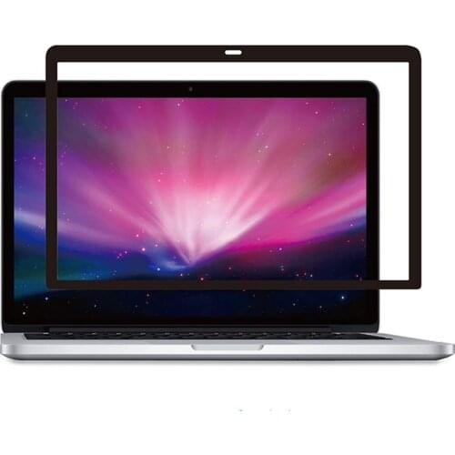 Bubble Free Full Screen Protector with Black Frame for MacBook Pro 16 A2141 Dust-Proof Anti-Scratch HD Clear Screen Protector